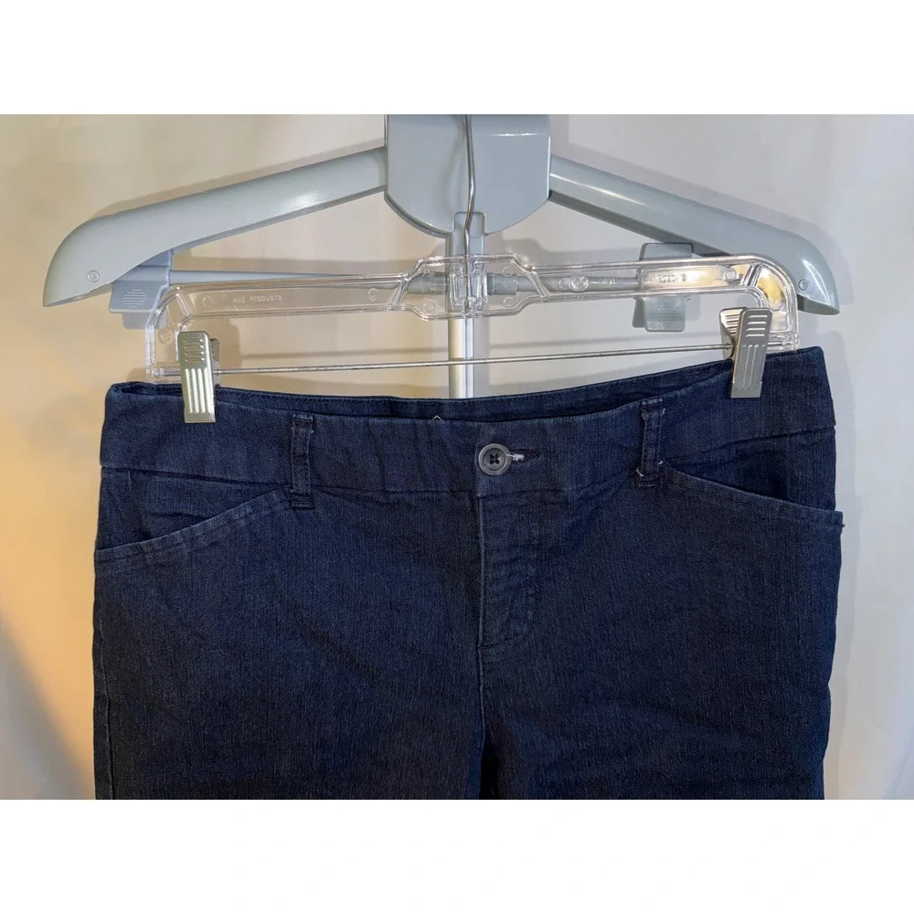 St Johns Bay Womens 10P Dark Wash Denim Capri Pants Petite Indigo Cropped Jeans